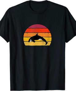 Orca Vintage Art Killer Whale Sunset T-Shirt