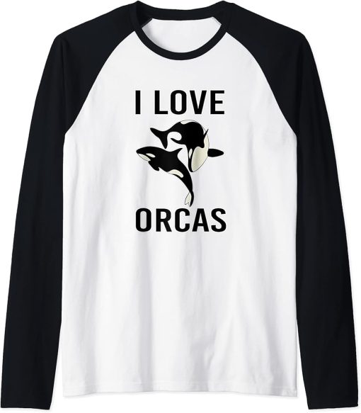 Sea Creature ocean fan Orca Raglan Baseball Tee