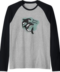 Orca Squad Cute Sea Animal Whales Funny Saying Raglan Baseball Tee