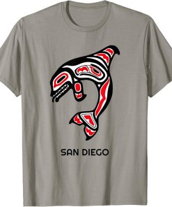 San Diego, California Art Native American Orca Killer Whale T-Shirt