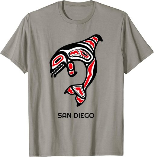 San Diego, California Art Native American Orca Killer Whale T-Shirt